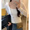 Camiseta Térmica Cepillada de Manga Larga con Cuello Bajo para Mujer, Ajustada, con Almohadillas en el Pecho, Ropa Interior Sexy Gruesa