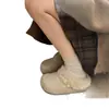 Chinelos slip-on estilo Birkenstock, com sola grossa e felpudos, para mulheres, projetados para uso externo, nova coleção de inverno 2026, fáceis de calçar, quentes e confortáveis, com design de bico fechado