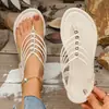 Sandálias de dedo femininas plus size transfronteiriças 2026 novo estilo romano fashion versátil casual de calçar bico de peixe
