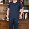 Traje deportivo de mediana edad para hombre, verano, manga corta, pantalones, ropa deportiva casual para mediana edad y mayores, traje de verano para padre, talla grande