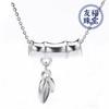 Pure Silver 999 aterrissagem cotovelo de bambu DIY acessórios pulseira tornozeleira mão-tecida das mulheres folha de bambu pingente de moda all-match