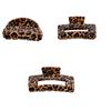 Estampado de Leopardo Moderno Pinza para el Pelo Cuadrada Hueca para Mujer Pinza Trasera para el Cabello de Ácido Acético Imitación Nueva Moda Transfronteriza Tocado Accesorios para el Cabello de Mujer