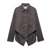 Conjunto de Top de Camisa a Rayas Europeo y Americano Transfronterizo y Pantalones Casuales 2020458 6929435 3152439