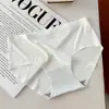 Pantaletas sexys sin costuras de seda helada para mujer, pantaletas de una sola pieza, transpirables de cintura media, bragas triangulares para mujer
