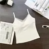 Sujetador con escote en V y espalda bonita, con copas fijas integradas, camisola cómoda nueva para mujer 2026 con almohadillas en el pecho, top básico