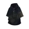 Camiseta con Capucha de Manga Tres Cuartos y Diseño de Cadena Fresca para Hombre en Tallas Grandes