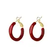 Brincos Argola com Pigmento Vermelho Ankora para Mulheres, Novo Estilo Popular, Brincos Festivos de Ano Novo, Luxo Acessível, Elegante de Alta Qualidade, Brincos Simples