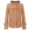 Leche de Papaya Otoño e Invierno Nuevo Estilo Coreano Color Sólido Ajustado Adelgazante Abrigo de Lana Acolchado Grueso de Mujer Tendencia