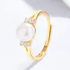 Anel de Pérola de Água Doce em Prata 925 Anel com Zircônia Feminino Anel de Nicho de Alto Padrão Joia de Mão da Moda Presente de Aniversário