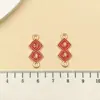 2025 Año Nuevo Aleación Rojo Linterna de la Fortuna Petardo Cuentas Hecho a Mano DIY Pareado de Doble Cara Accesorios Auspiciosos Colgante