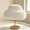 Sombrero mongol nuevo engrosado Otoño Invierno Cálido Piel sintética Sombrero de pescador moderno Estilo étnico Elegante Piel sintética de visón Sombrero versátil