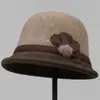 Novo chapéu de pescador estiloso para outono e inverno feminino, chapéu quente de inverno para senhoras de meia-idade e idosas