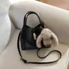 Bolso cruzado de un solo hombro casual y a la moda con textura simple, bolso de nuevo estilo para la primavera de 2026, bolso tipo cubo de nicho para mujer