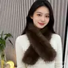 Bufanda nueva de imitación de piel de zorro para otoño e invierno, calentador de cuello de felpa de imitación de marta engrosado, a prueba de viento y cálido, con un cuello cruzado de piel
