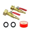 Juego de Junta de Latón Roscada para RV Transfronterizo 1/4 con Válvula de Bola Aspersor de Jardín Adaptador Anticongelante Conector Rápido