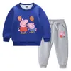 Traje de suéter para niños otoño e invierno 2023 estilo occidental nuevo traje cálido de invierno acolchado de terciopelo de manga larga para niños grandes