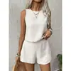 Amazon AliExpress Nuevo Conjunto de Encaje Hueco Trasero de Color Sólido Enviado Conjunto Delgado de Dos Piezas de Verano