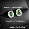 Pendientes Retro Europeos y Americanos Transfronterizos Retro Creativos Ovalados para Mujer con Circonita Azul Verde Venta Directa de Fábrica E667