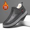 Invierno Nuevo Viejo Pekín Zapatos de Tela para Hombre con Forro Polar Calentado Grueso Zapatos de Papá Fideos de Cuero Zapatos Casuales para Caminar para Hombres Mayores