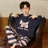 Pijama infantil, algodón puro, conjunto fino de manga larga, nuevo modelo 2026, para niños, estilo caricatura, para niños grandes, ropa de aire acondicionado, se puede usar afuera