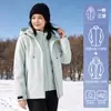 Chaqueta de Trabajo para Hombre Primavera y Otoño Nuevo Color Bloque Parche Patchwork con Capucha Holgada Casual Top Deportivo