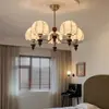 Sala de Estar Hall Estilo Medieval Luz Principal Estilo Nanyang Retro Atmosfera Quente Tecido Floral Quarto Restaurante Proteção para os Olhos Lustre