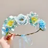 Tiara de Coroa de Flores de Princesa, Tiara Estilo Floresta, Acessório de Cabelo com Flores, Tiara de Fita de Fada, Flor de Cabelo para Menina, Novo Modelo 2026