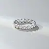 Anillo de Plata S925 con Borde de Burbuja y Diamante de una Sola Fila, Venta Caliente Transfronteriza Europea y Americana para Mujer, Diseño de Nicho, Artesanía Exquisita, Anillo Versátil