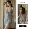 Lencería DZ con tema de rosa, ropa de dormir sexy, malla transparente, encaje, lazo, cinta, camisón puro y seductor 7514