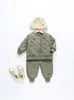 Conjunto de Chaqueta Acolchada de Algodón con Forma de F para Niños, Chaqueta Acolchada de Algodón con Cremallera de Invierno
