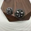 Botones Metálicos de Flor de Cristal Hueca Retro para Traje, Prendas de Punto, Suéteres, Botones Decorativos Simples y Versátiles Cosidos a Mano