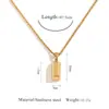 Cadena de Suéter de Nuevo Estilo para Atraer la Fortuna Cadena de Collar con Colgante de Barra de Oro Pequeña Cuadrada para Mujeres Cadena para Clavícula de Acero Inoxidable de Nicho Moda Simple