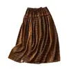Falda Barcelona~Diseño Propio Etiqueta Negra 100% Cáñamo Natural Cintura Elástica Línea A Dobladillo Amplio Silueta Mujer H040714