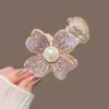 Presilha de Cabelo Flor de Strass para Coque 2026 Novo Modelo Luxo Leve Pinça de Garra para Rabo de Cavalo Alto para Mulheres