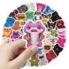 50 Piezas de Pegatinas de Muñeco Monstruo de Dientes Dibujos Animados Muñeco de Peluche Decoración de Graffiti Teléfono Móvil Patineta Pegatinas Impermeables Venta al por Mayor