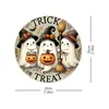 Amazon Mais Vendido Halloween Caveira Fantasma Teia de Aranha Placa de Porta de Madeira Pingente de Decoração de Casa de Madeira Impressão