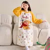 Pijama de franela para niñas, engrosado para otoño e invierno, de manga larga, ropa de dormir infantil, forro polar de coral, para niñas mayores, conjunto a juego para madre e hija