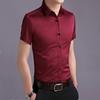 Camisa de Manga Corta para Hombre de Verano Camisa para Hombre Juvenil para Hombre Camisa Estilo Coreano Slim-fit Color Sólido para Hombre Talla Grande Ropa de Hombre