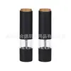 Molinillo de Pimienta Eléctrico de Cocina, Fácil de Usar, Molinillo de Pimienta Eléctrico de Plástico de Paja de Trigo Negro, Molinillo de Pimienta con LED