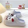 Sandalias tipo Birkenstock Dulces para el Verano y el Trabajo, Zuecos de EVA con Delicados Lunares Lindos, Moño de Fresa y Diseño Perforado