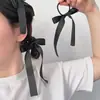 Goma Elástica de Cinta Estilo Ballet Celebridad de Internet Negro y Blanco Retro Lazo de Cinta Sujetador de Cabello Cinta Trenzada Doble Coleta Accesorio para el Cabello
