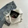 Bolsa plissada estilosa e fofa para sob o braço, novo modelo transfronteiriço, única e moderna, tecido com estampa de estrelas, grande capacidade, adequada para o trajeto diário, bolsa de ombro