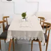 Mantel de Algodón Liso, Mantel de Algodón y Lino para Mesa de Café, Cubierta Rectangular para Mesa, Toalla Multiusos, Resistente al Calor, Estilo Chino
