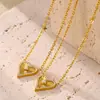 Set de Joyería de Acero Inoxidable Chapado en Oro Real de 18K, Collar y Pulsera con Corazón de Doble Capa, Corazón de Melocotón, Estilo Ins, Completamente Incrustado con Circonita Diamante