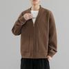 Jaqueta Cardigan de Malha Masculina Primavera e Outono Tamanho Grande Casual de Negócios Jaqueta de Cor Sólida Tamanho Grande para Homens Gordos