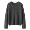 Novo suéter feminino de caxemira para outono e inverno feito de seda de amoreira, suéter base de tricô gola alta de manga longa grosso com design de ombro raglã