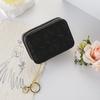 Bolsa de Cosméticos para Mujer 2025 Nuevo Hilo de Bordado de Diamante Portátil Compacta Simple Color Puro con Espejo Almacenamiento de Maquillaje Bolsa para Lápiz Labial