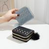 Monedero con remaches 2024mini, bolso de felpa con doble cremallera y diseño de celebración de internet, pequeño tarjetero, cartera portátil