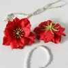Cabeças de Flores de Semente Negra, Flores Artificiais com Miolo, Pequenas Rosas Selvagens, Kit de Material para Cabeça de Flor de Grampo de Cabelo DIY, Adereços para Fotografia, Flores Artificiais Decorativas