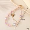 Colgante creativo de cuentas de cristal con forma de mariposa de aleación que combina con todo, cadena doble para teléfono móvil para mujer